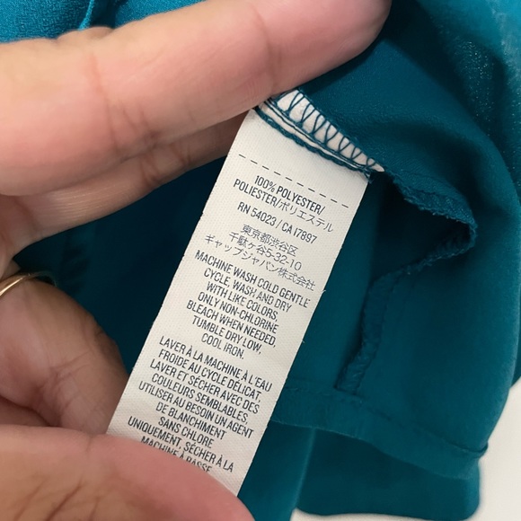 Dark turquoise old navy long sleeve blouse - Picture 6 of 6